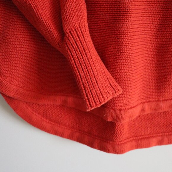 Anthro. Philosophy Womens Red XS Oversized Ribbed Knit Long Sleeve Crew Sweater - Picture 7 of 11